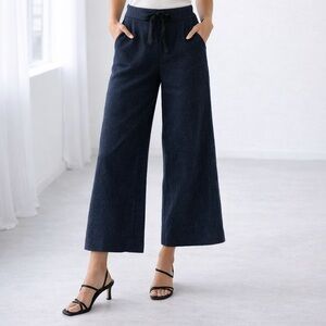 Roland Mouret‎ Boucle Wool Wide Leg Pants Women’s Size 4 Navy Blue
